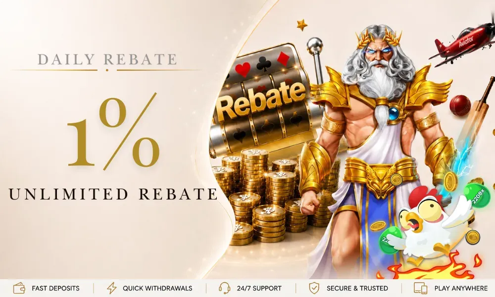 Okwin178 1% unlimited daily rebate promotion