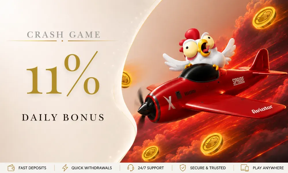 Okwin178 11% daily bonus for Aviator crash game